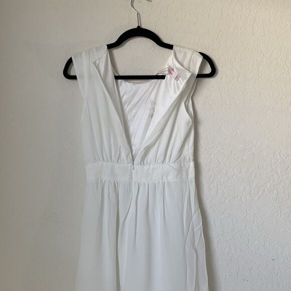 Finyuan Dress Women Medium White Gold Belt Mini Sleeveless Bachelorette Wedding - Picture 10 of 12